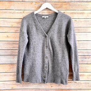 Madewell Sweater Women’s Size XS Gray Merino Wool V-Neck Relaxed Cardigan